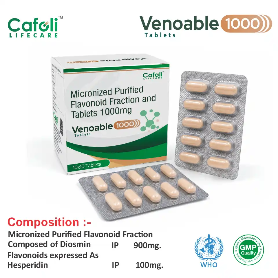 Micronized Purified Flavonoid Fraction 1000mg Tablet in PCD Pharma Franchise